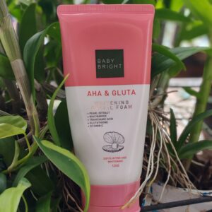 Baby Bright AHA & Gluta Whitening Facial Foam (120g)