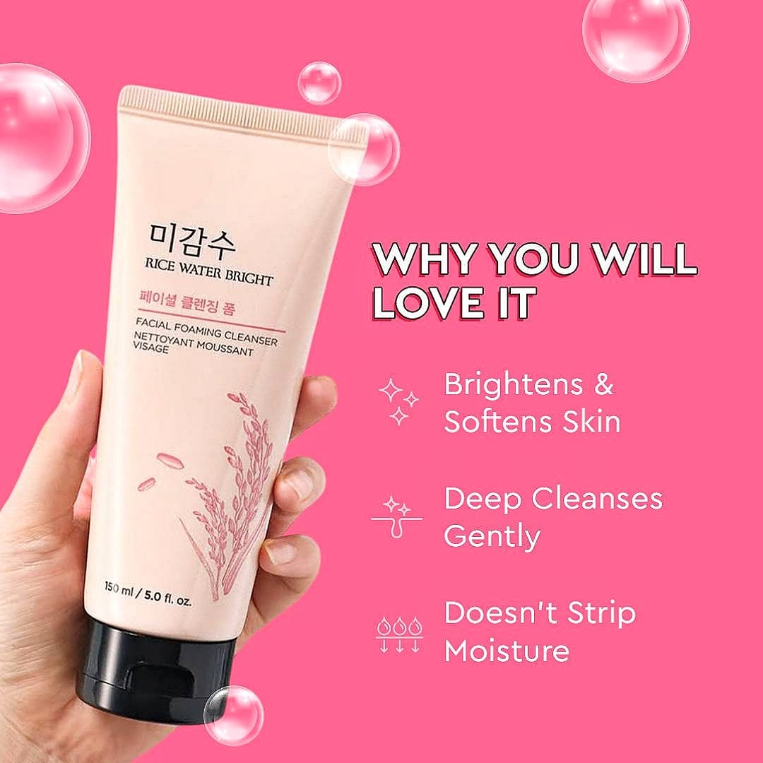 The Face Shop Rice Water Bright Foaming Cleanser (150ml)