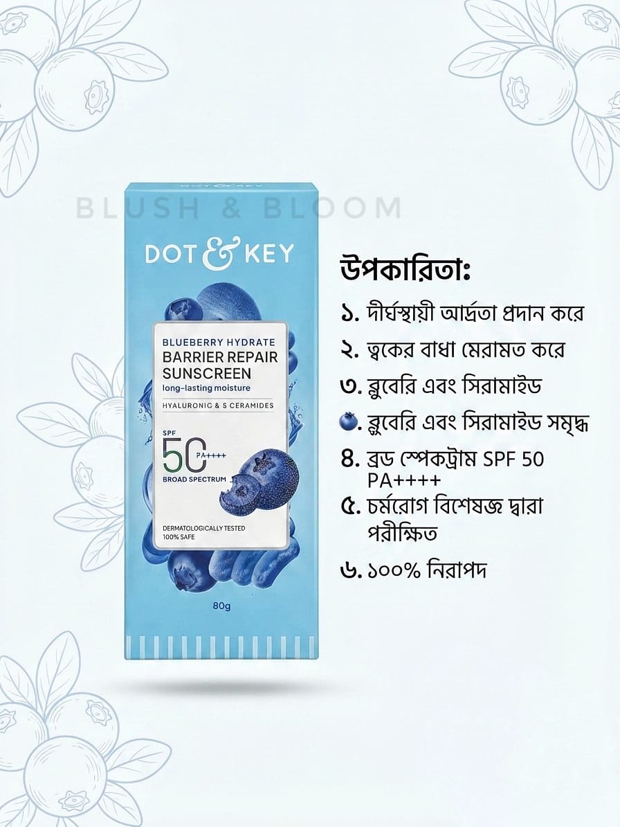 Dot & Key Blueberry Hydrate Barrier Repair Sunscreen SPF 50 PA++++
